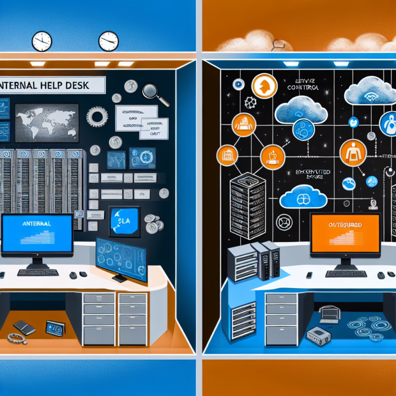 Imagem ilustrativa para a postagem: Help desk interno vs. terceirizado: prós e contras
